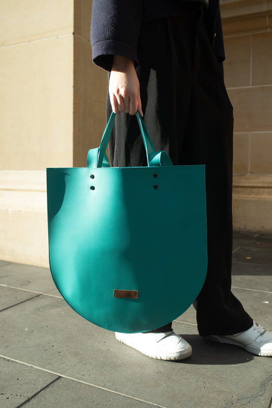 Curved Tote: Teal