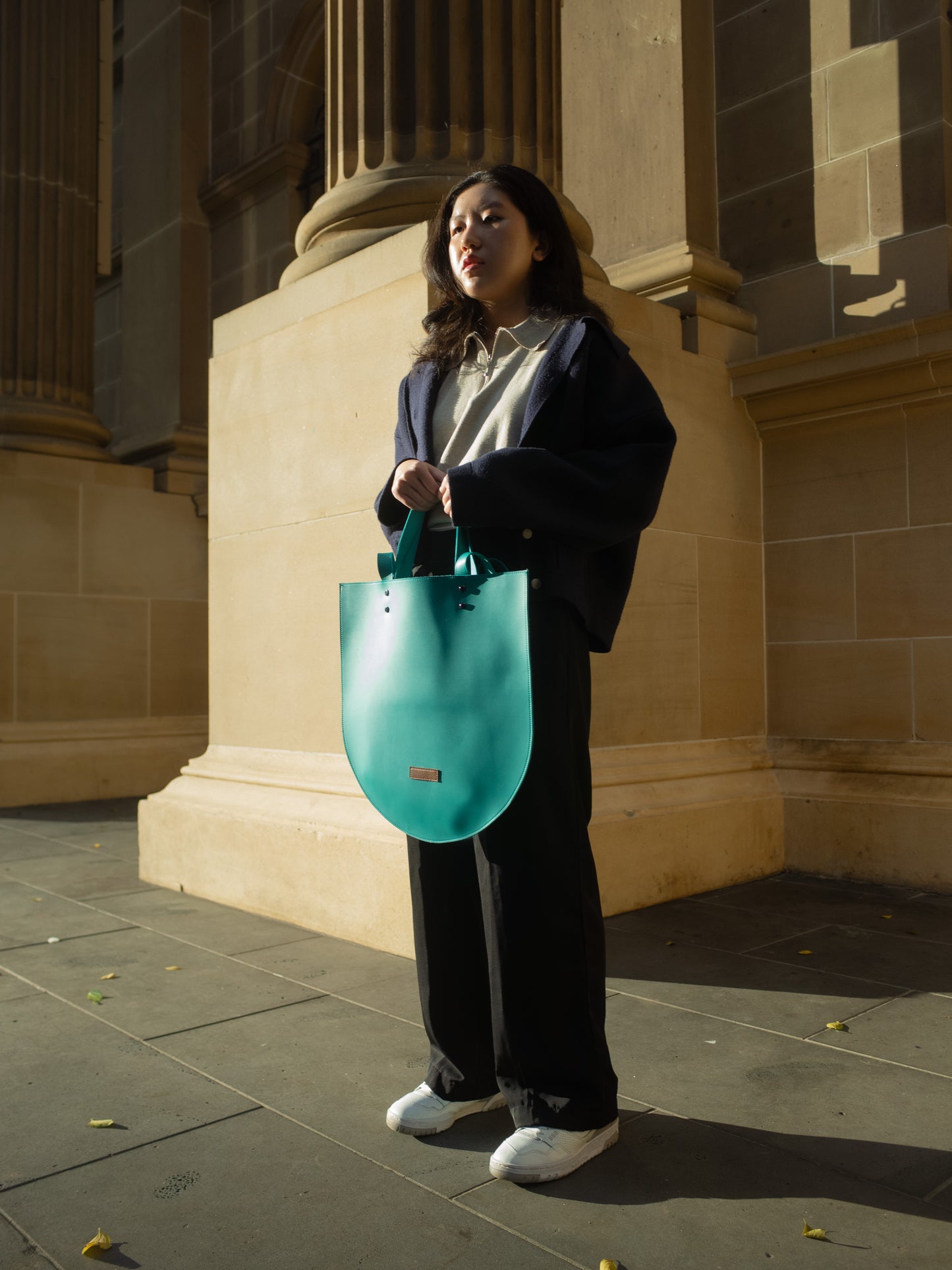 Curved Tote: Teal